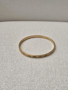 Vintage Monet Diamond Cut Gold Tone Bangle Bracelet